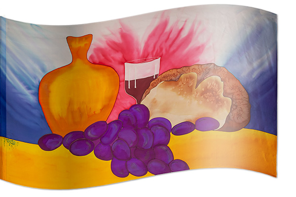 El diseño ‘El pan y el vino ’ en seda artesanal