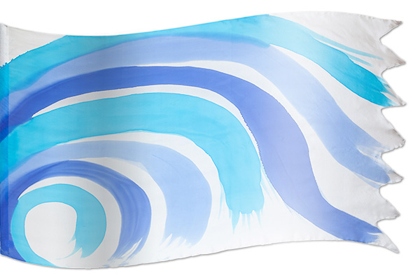 El diseño ‘Tsunami Waves of Peace’ en seda artesanal