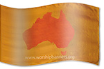 Australia en ocres La bandera de seda de la adoración, de la guerra y del ministerio diseña