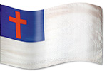 Hand painted silk: La bandera cristiana Diseño