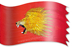 diseñode seda de la bandera Design: El León de Judá Rugiente